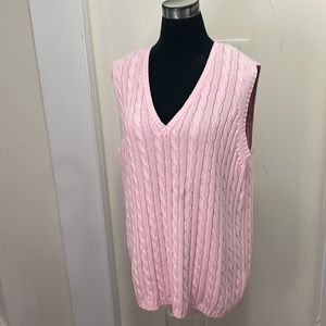Tabi | Sweaters | Tabi Light Baby Pink Cable Knit Sweater Vest Size Xxl |  Poshmark
